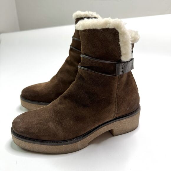 Sundance Catalog Boots Brown Suede Willette Booties Leather Size 37 US 6.5-7 - Picture 2 of 10